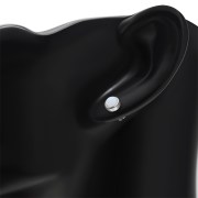 Rainbow Moonstone Round Silver Stud Earrings, e421st